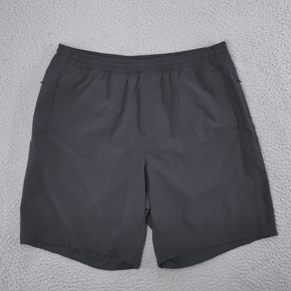 Birddogs Shorts Mens 2XL Gray Lined Drawstring Elastic Waist Running Athletic